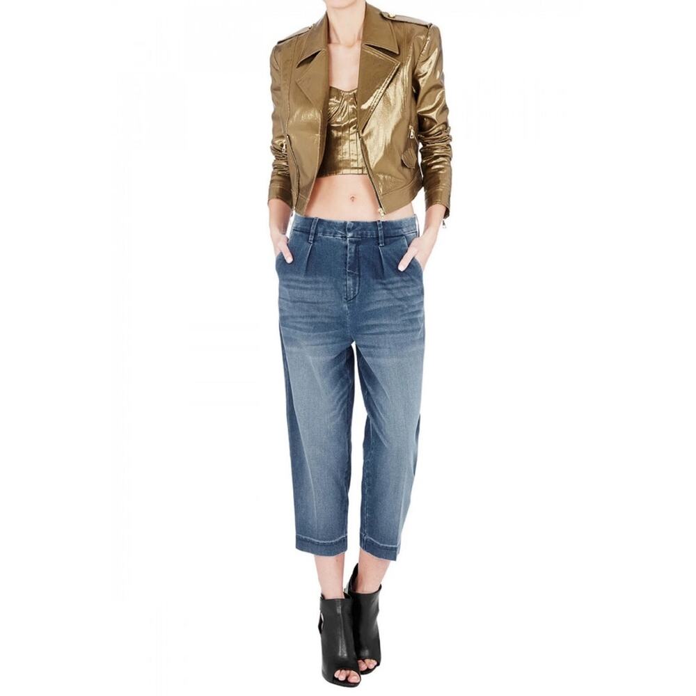Sass & Bide Womens Night Vision Cropped Denim Pants Blue Tint Size 2‎
